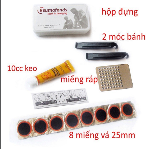Bộ vá săm xe đạp reumafonds đa năng mini siêu tiện lợi