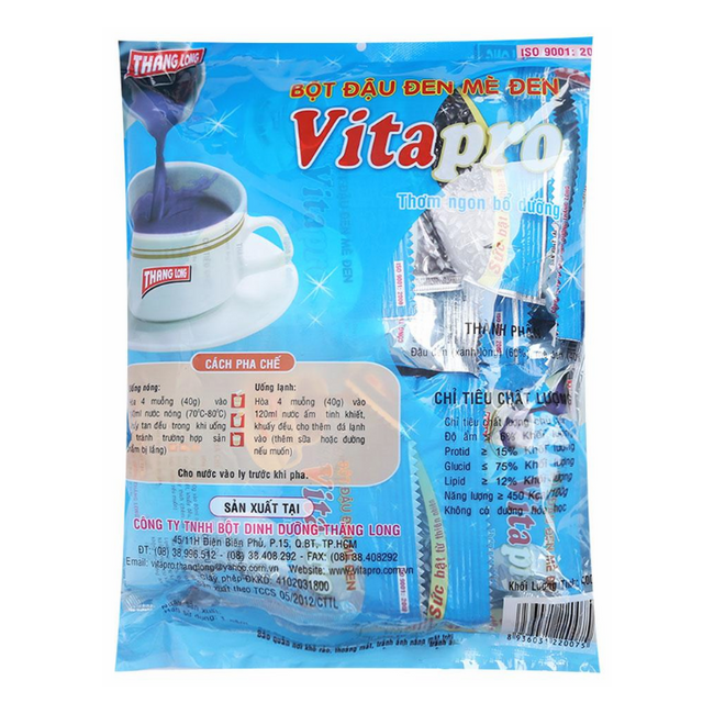 Bột đậu đen mè đen Vitapro thơm ngon uống liền - ngũ cốc