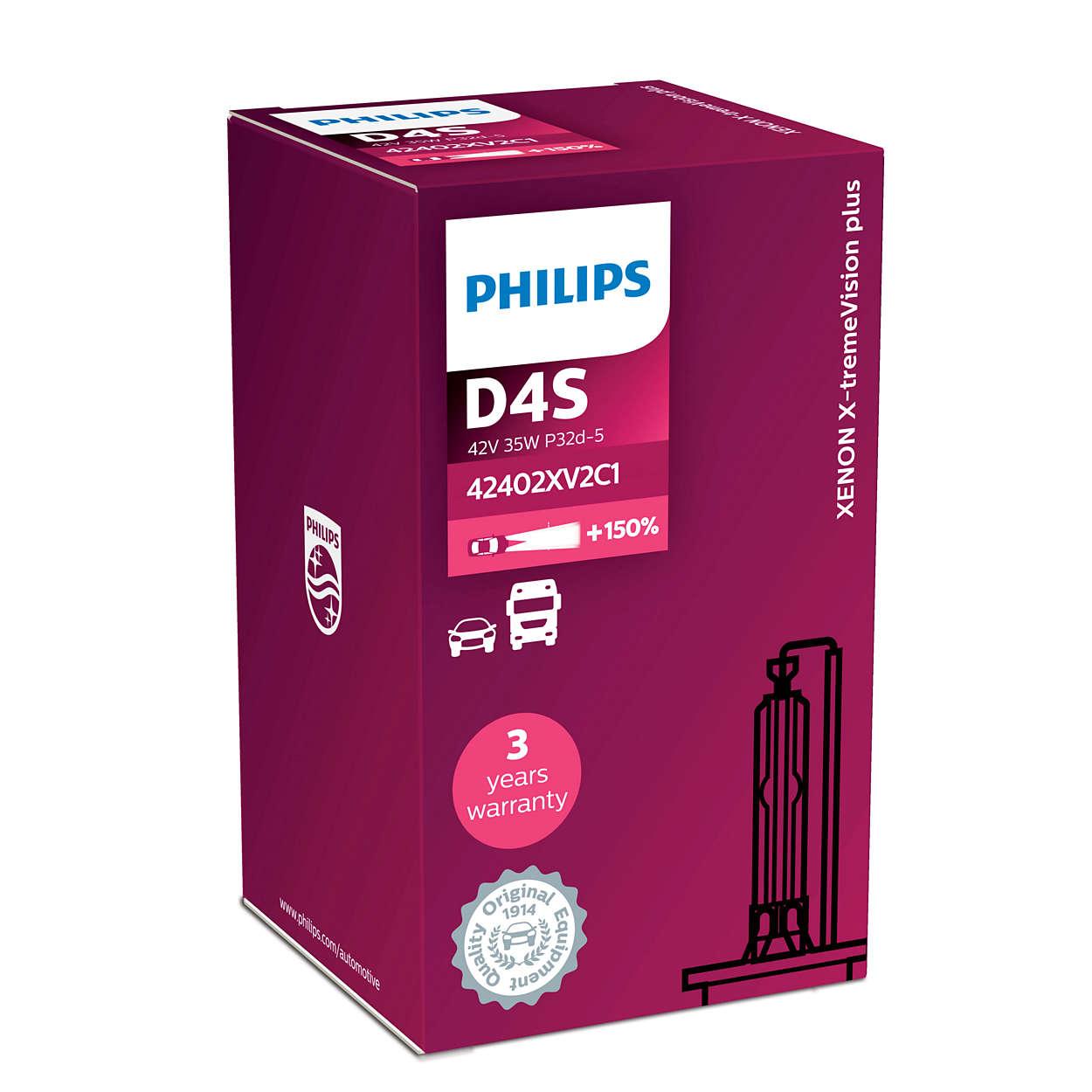 Đèn xenon philips d4s 42402xv2c1 - 42v/35w - 4800k - tăng sáng 150% - original