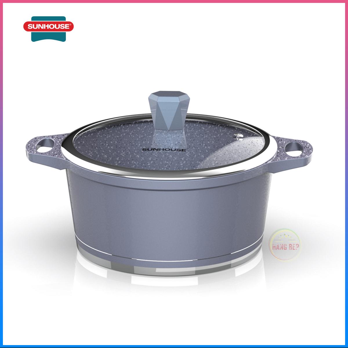 Nồi vân đá 24cm đáy từ sunhouse shg2024mma