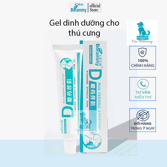 [Hoàn Tiền 10%]Gel dinh dưỡng cho chó mèo BORAMMY – Kem dinh dưỡng cho thú cưng - Dưỡng lông thú cưng mềm mượt cải thiện tiêu hóa giúp bé ăn uống dễ dàng tăng cảm giác thèm ăn tuyt 30g