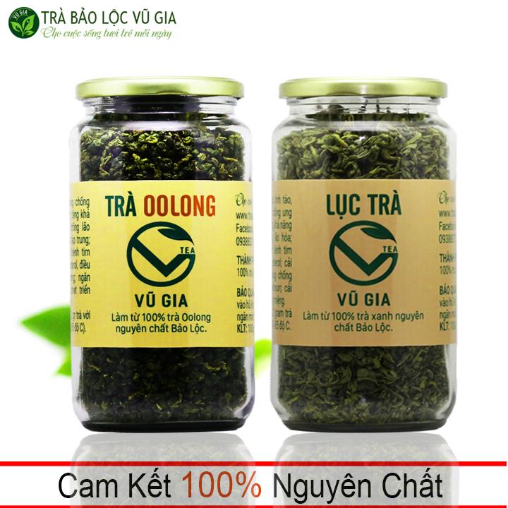 Combo Trà Oolong 200g + Lục Trà 100g - Nguyên Chất Vũ Gia - Hỗ trợ tim mạch, giảm cân an toàn, phòng ngừa ung thư, chống lão hóa hiệu quả - Đã được kiểm nghiệm y tế