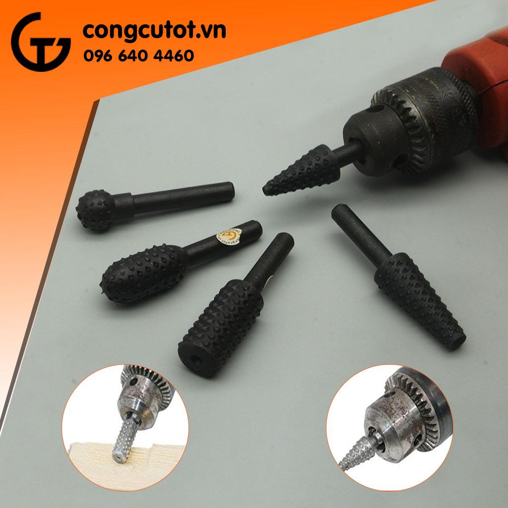 Bộ 5 mũi phay mài cắt gỗ đa năng vỉ nhựa
