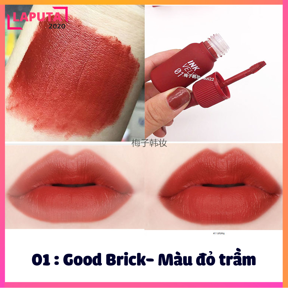 Son ink velvet 01,02,03,04,05,06,07 đủ các bảng màu mới cam đào, cam đất, đỏ cam, cam cháy,đỏ gạch, hồng đất, hồng đào, đỏ hồng, ink velvet peripera, son môi giá rẻ