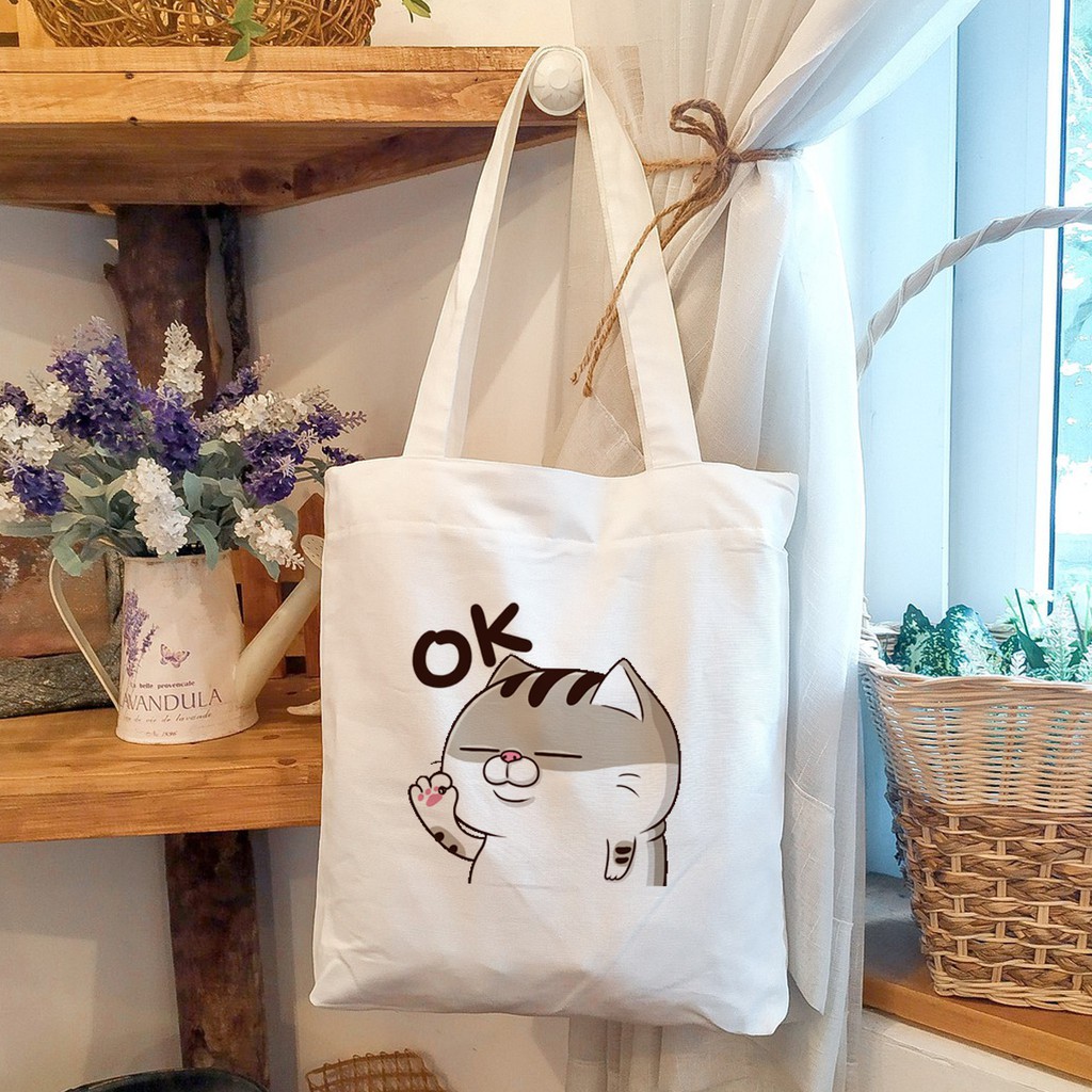  túi tone vải có khoá kéo túi canvas in theo yêu cầu túi canvas nữ đi học đi chơi bán sĩ 