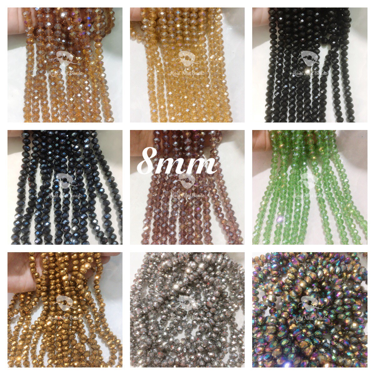 70 Hạt pha lê bánh cam 8mm đẹp giá rẻ làm trang sức lấp lánh