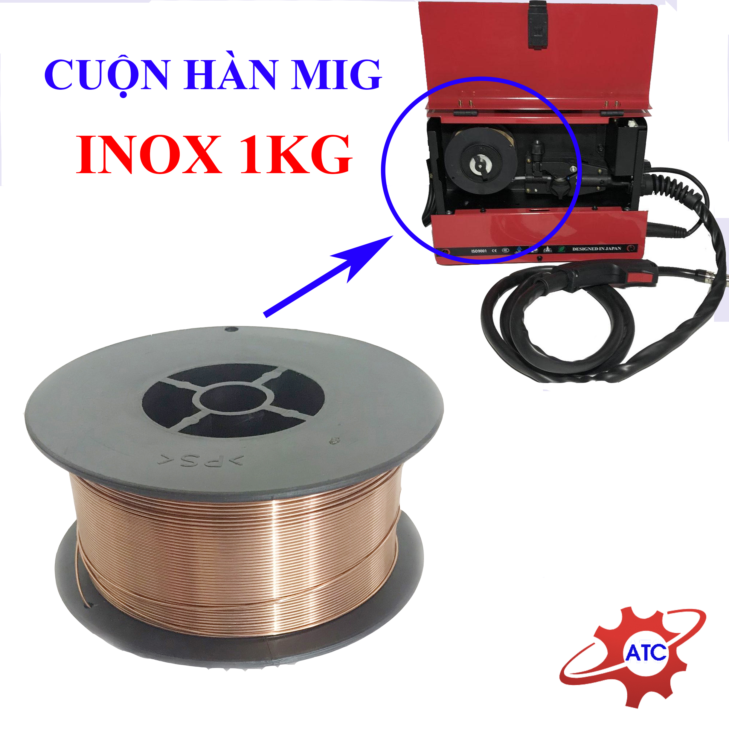 Cuộn dây hàn Mig Inox 1kg không dùng khí - Lắp cho máy hàn Mig
