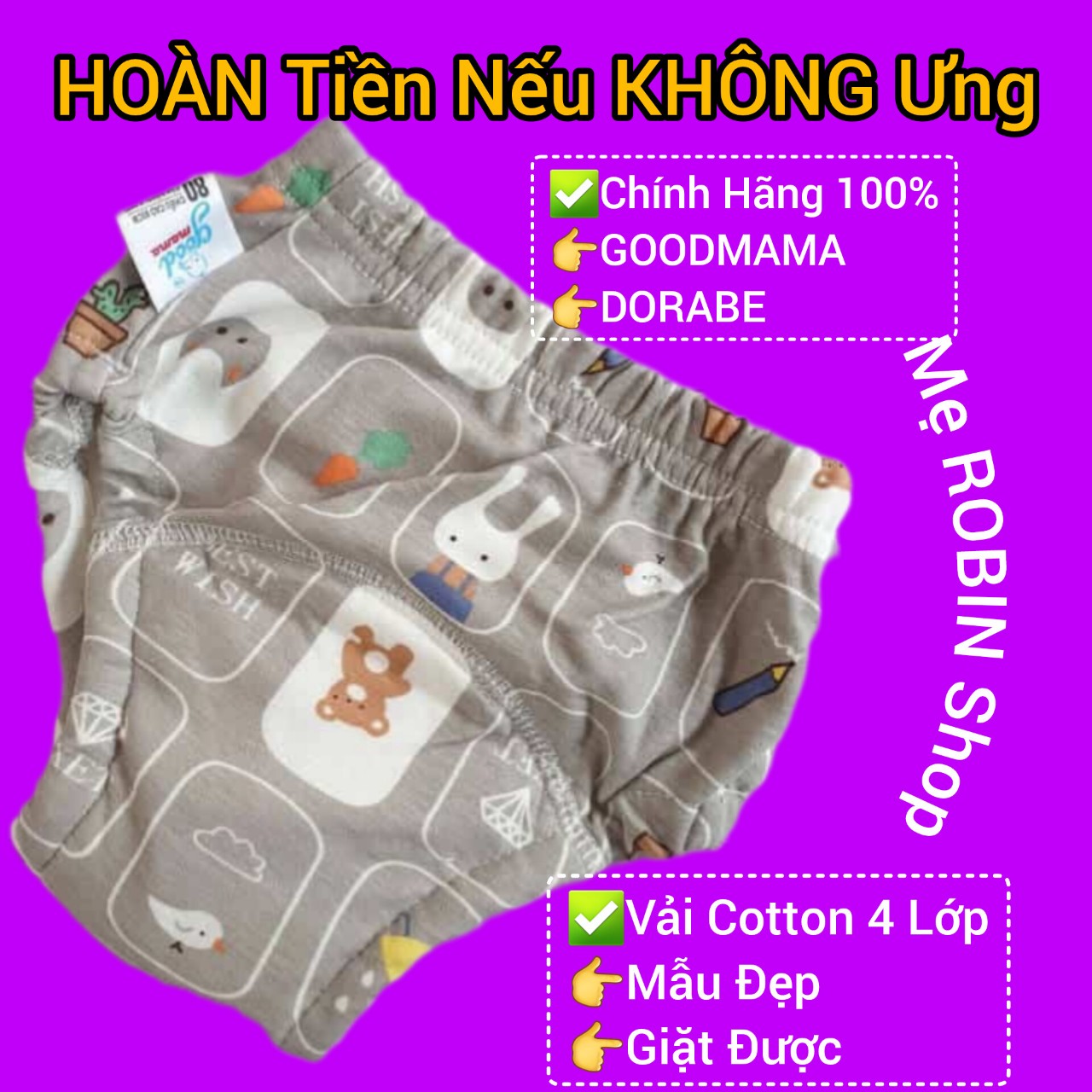 [Có Quà Nhỏ]Quần Bỏ Bỉm Goodmama/Dorabe,Bỉm Vải Goodmama/Dorabe Chính Hãng (Đủ Size 5kg-17kg)