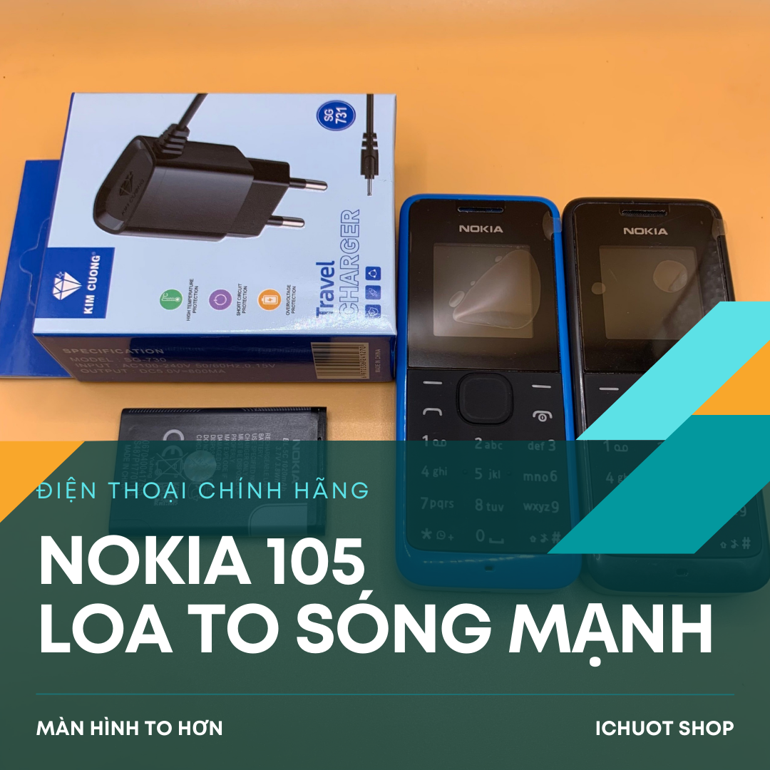 [KÈM PIN SẠC] Điện thoại Nokia 105 (2016) - Loa TO - Sóng mạnh