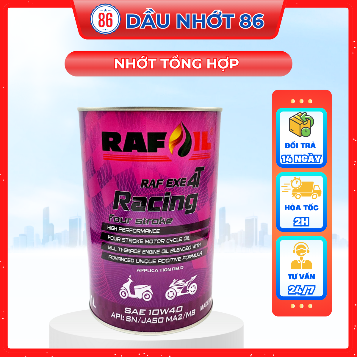 [HCM]COMBO 6 LON NHỚT TỔNG HỢP RAFOIL 10W40 1L API SN dầu nhớt chính hãng - dầu nhớt xịn chăm sóc xe toàn diện - Sản Phẩm Chất Lượng Gian Hàng Uy Tín Giá Cả Cực Tốt Mua Ngay.