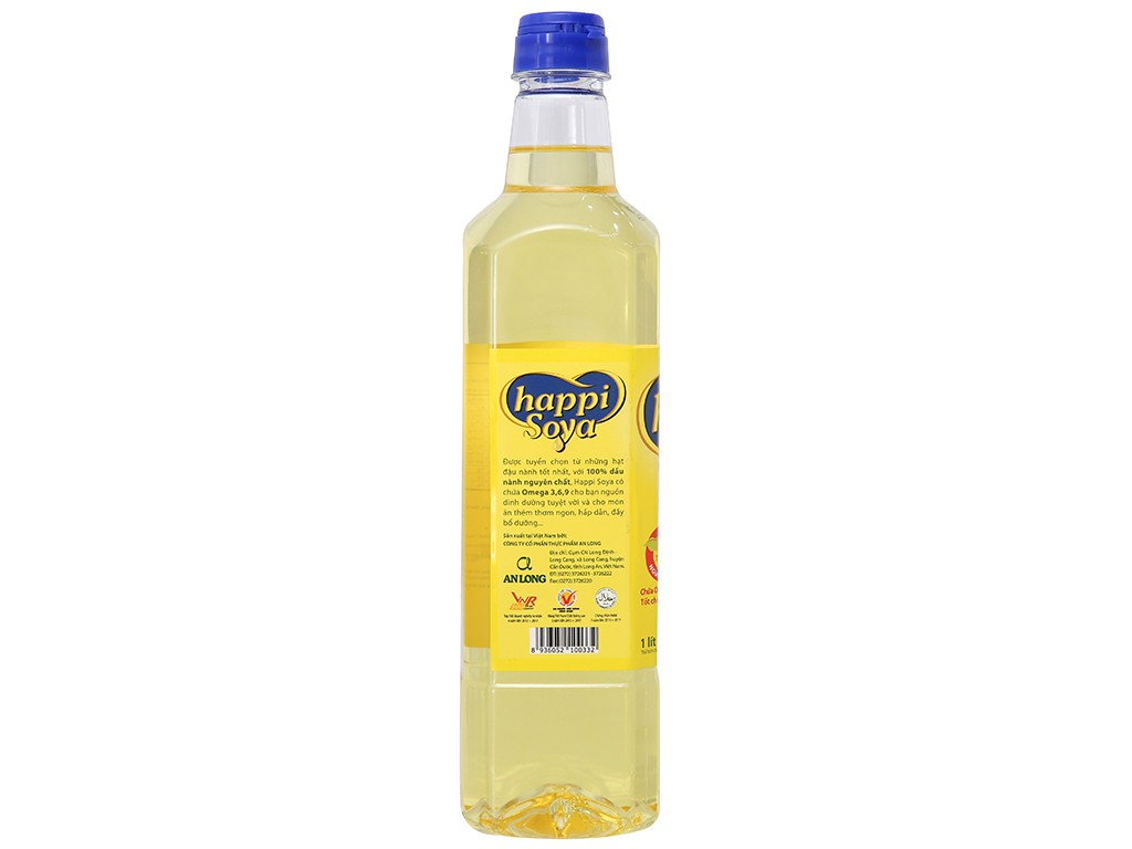 Dầu đậu nành Happi Soya chai 1 lít