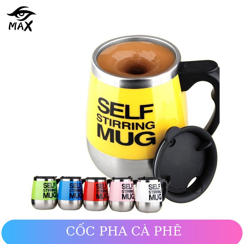 Cốc inox pha cà phê 400ml tự động thông minh 1 nút bấm ly giữ nhiệt pha trà pha cafe tự khuấy tiện ích lõi không gỉ siêu bền đủ màu