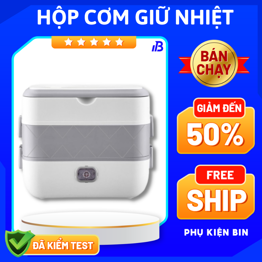 Hộp cơm giữ nhiệt văn phòng 4 ngăn, Hộp cơm cắm điện văn phòng, hộp cơm điện đa năng