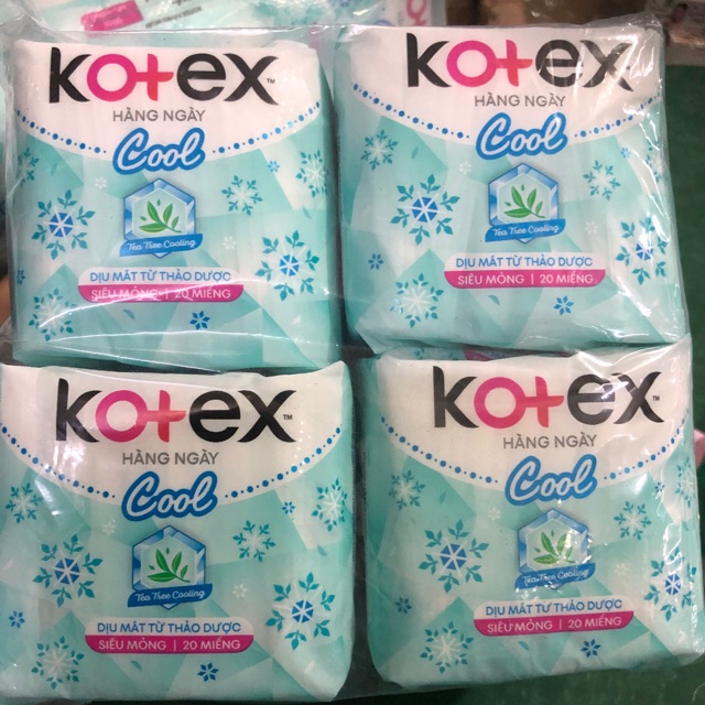8 gói hàng ngày kotex thảo dược cool gói 20 miếng