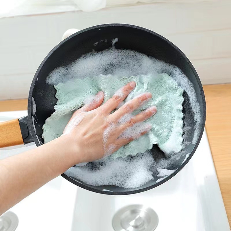 Khăn lau chùi đa năng 2 mặt thấm hút nhanh vải mịn lau tay, chén bát nhà bếp sạch sẽ