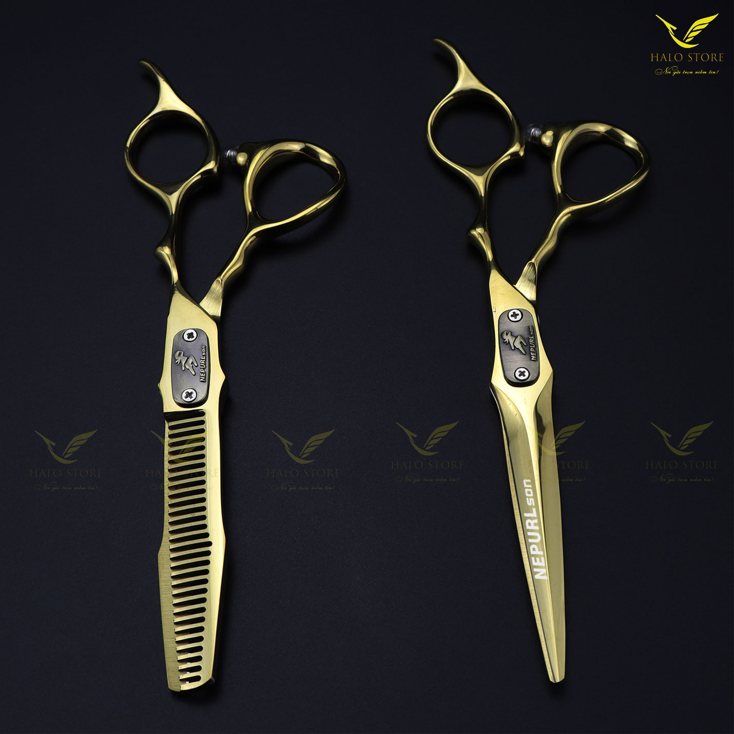 Kéo cắt tóc tỉa tóc chuyên nghiệp NAPSON 6 inch thép nhật Bản, bộ kéo cắt tóc nam nữ Tặng Bao Da Đựng + lược