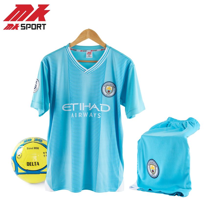 Áo đá bóng nam Man City - Quần áo đá bóng thun lạnh cao cấp, thoáng mát, thấm hút, bền