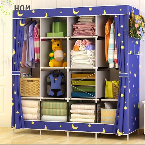 Tủ vải để quần áo tủ vải quần áo 4 buồng 12 ngăn j0315