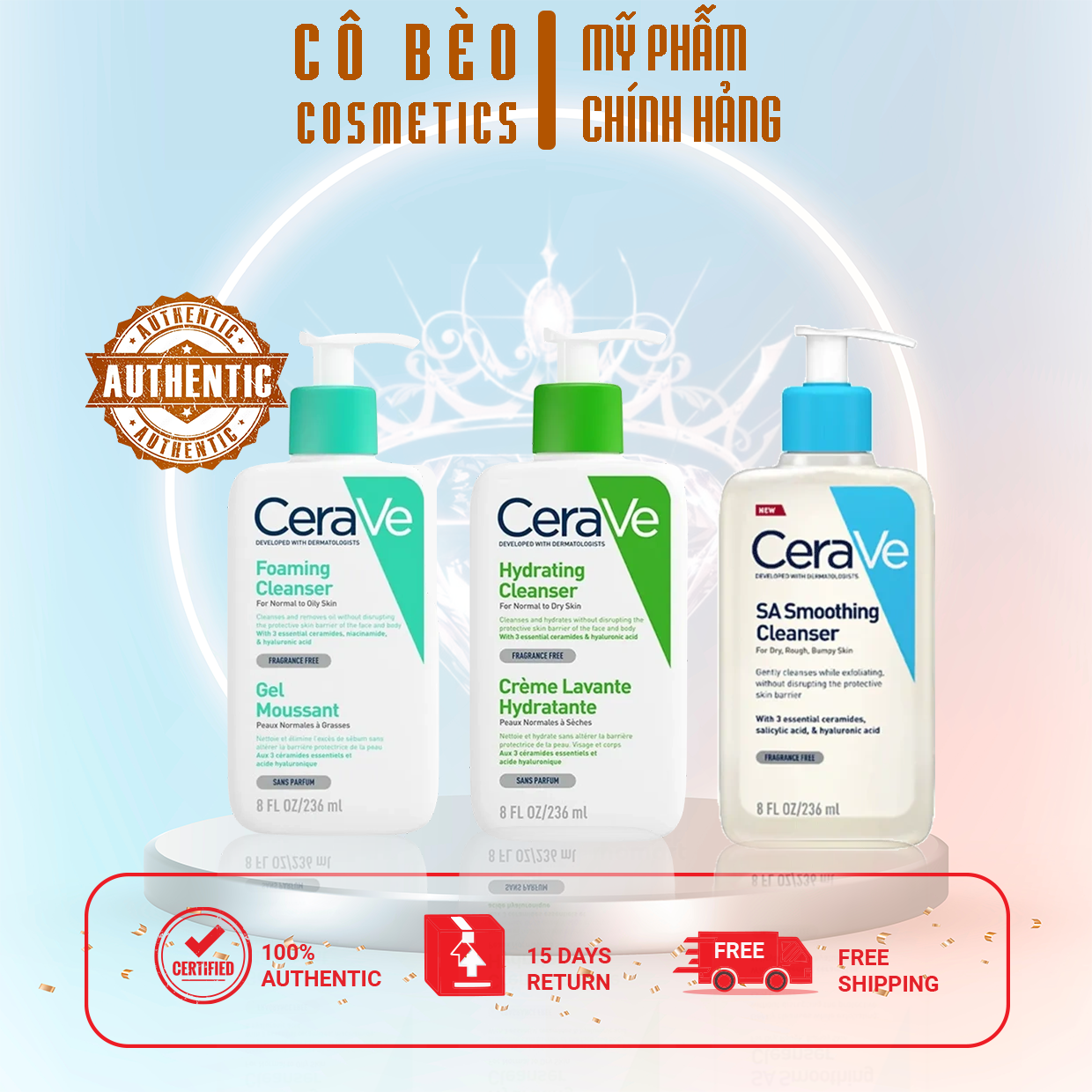 Sữa rửa mặt cerave cho da khô