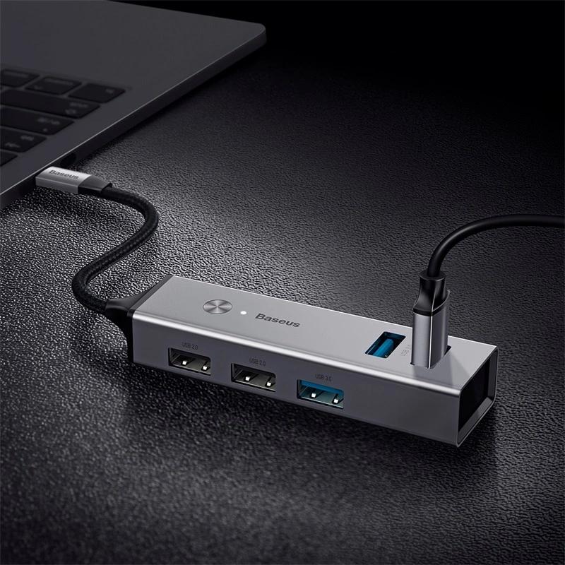 Bộ HUB chuyển đổi và mở rộng cổng USB Type C thành 5 cổng USB tiêu chuẩn (Type A) (3 cổng USB 3.0 và 2 cổng USB 2.0).
