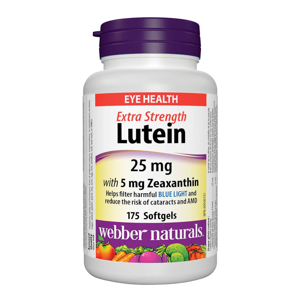 Viên bổ mắt, ngừa cườm, sáng mắt của webber naturals lutein 175 25mg. canada