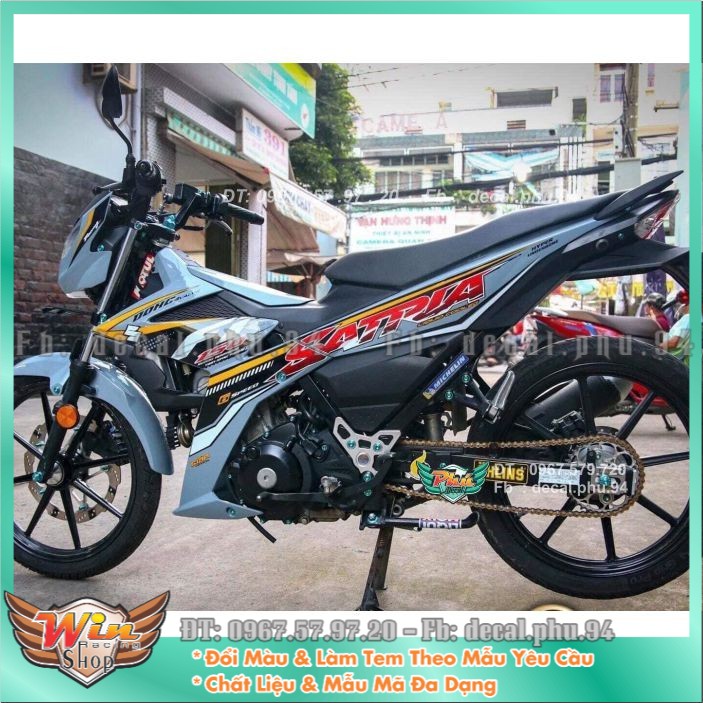 Tem rời Satria Xám xi măng