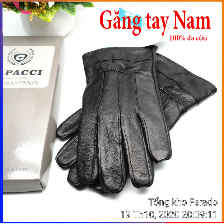Găng tay nam nữ da cừu lót lông, giữ ấm chống lạnh