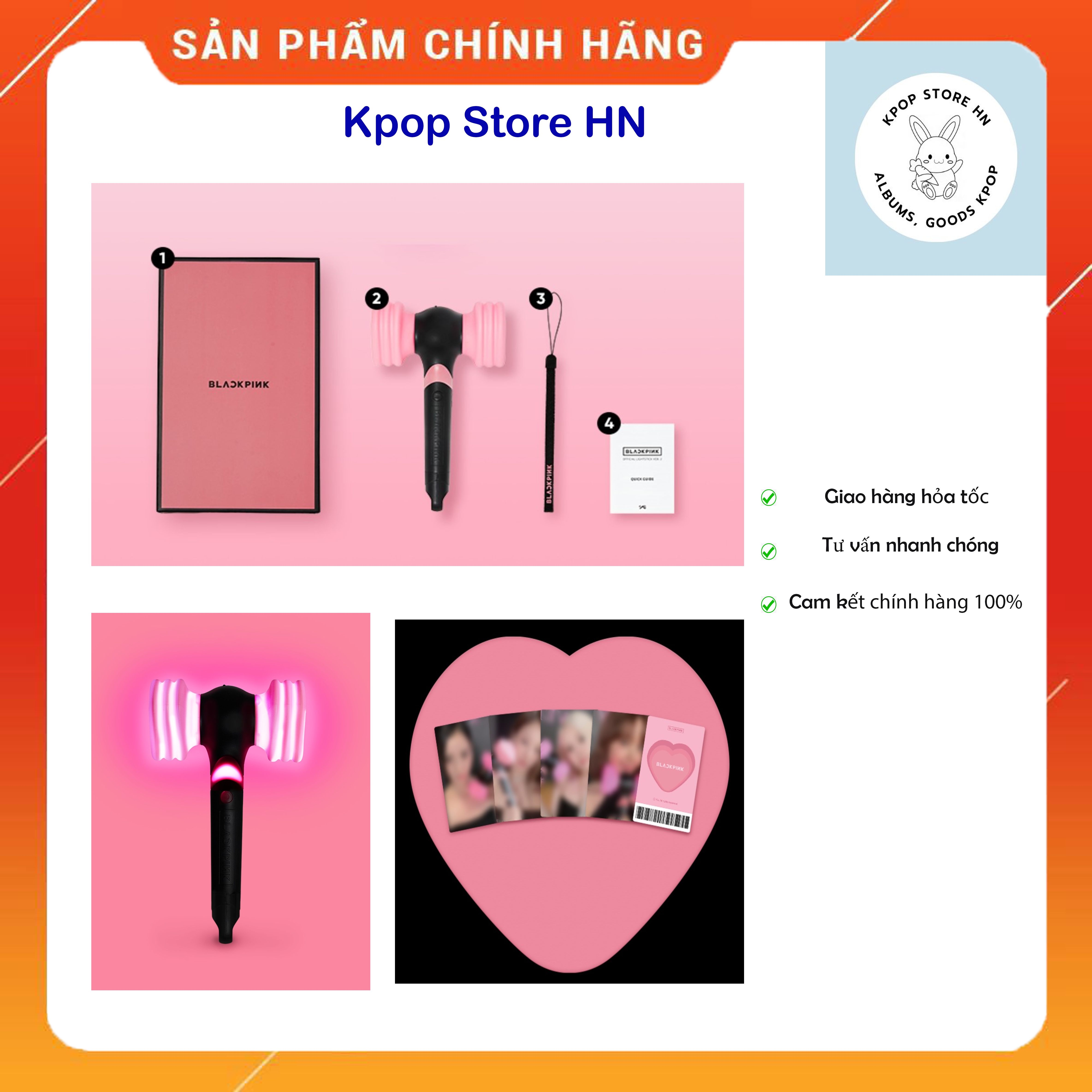 Lightstick Blackpink Ver2  Officall  Đèn Cổ Vũ Blackpink