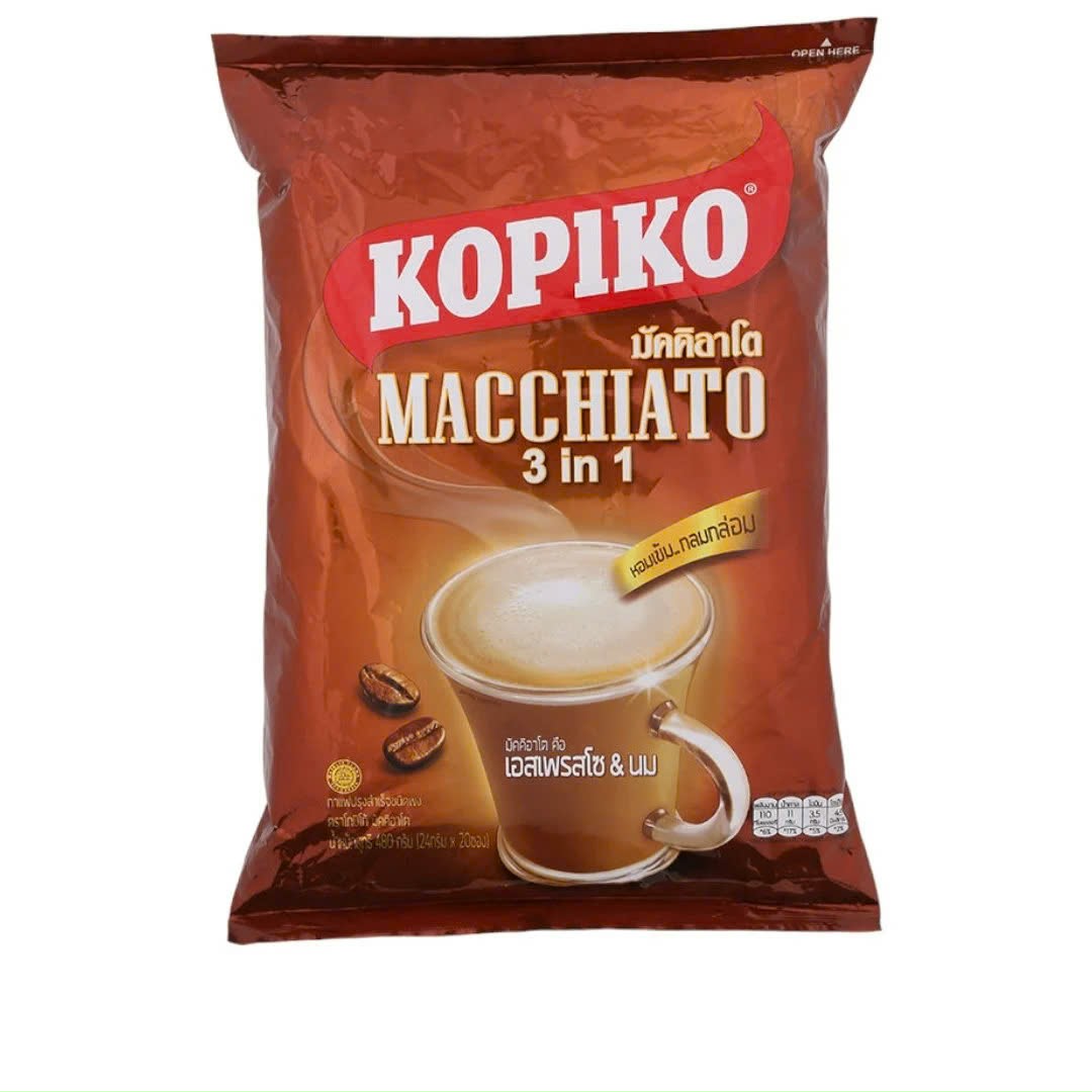 Cà phê sữa Kopiko Macchiato Thái Lan 480g loại 20 gói x 24g