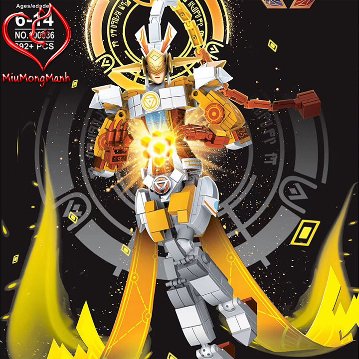 Siêu Robot Chiến Thần Nữ Oa 392 Chi Tiết Vương Giả Vinh Diệu Đồ Chơi Lắp Ráp Xếp Hình Lego Quan Guan