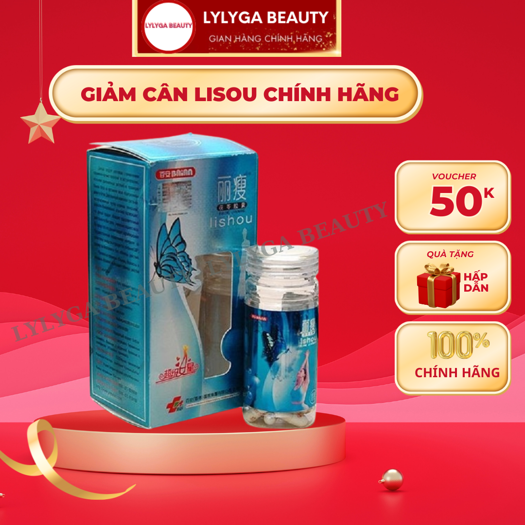   2 HỘP   giảm cân Lisou Chính Hãng Cho Cơ Địa Chai lờn- LYLYGA BEAUTY 