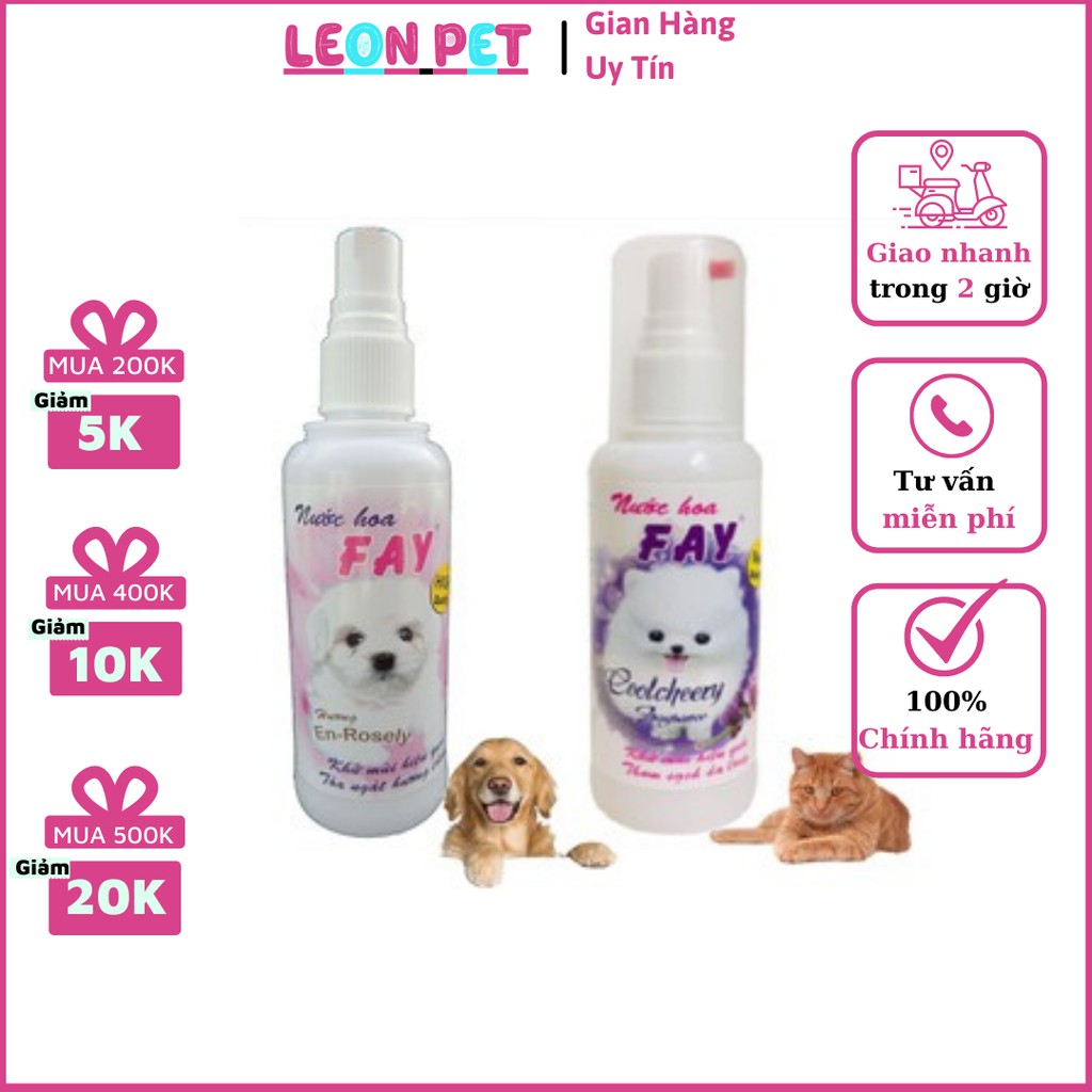 [Loại 1] Nước hoa chó mèo 90ml (2 loại) Nước hoa Fay CoolCheery En-Rosely cho thú cưng
