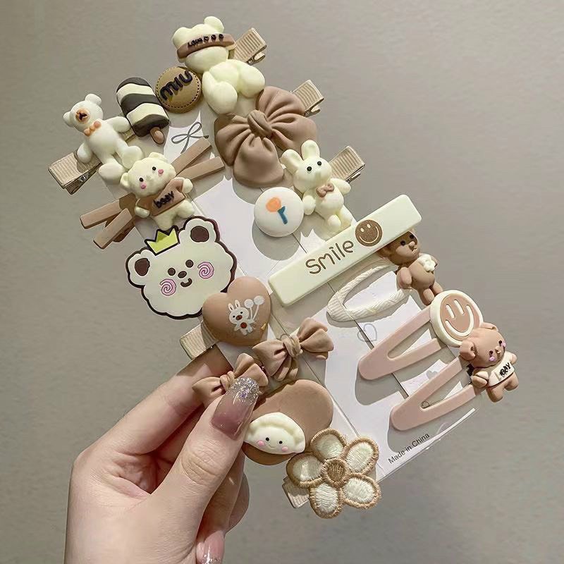 SET 14 KẸP TÓC HOẠ TIẾT PHONG CÁCH HÀN QUỐC XINH XẮN