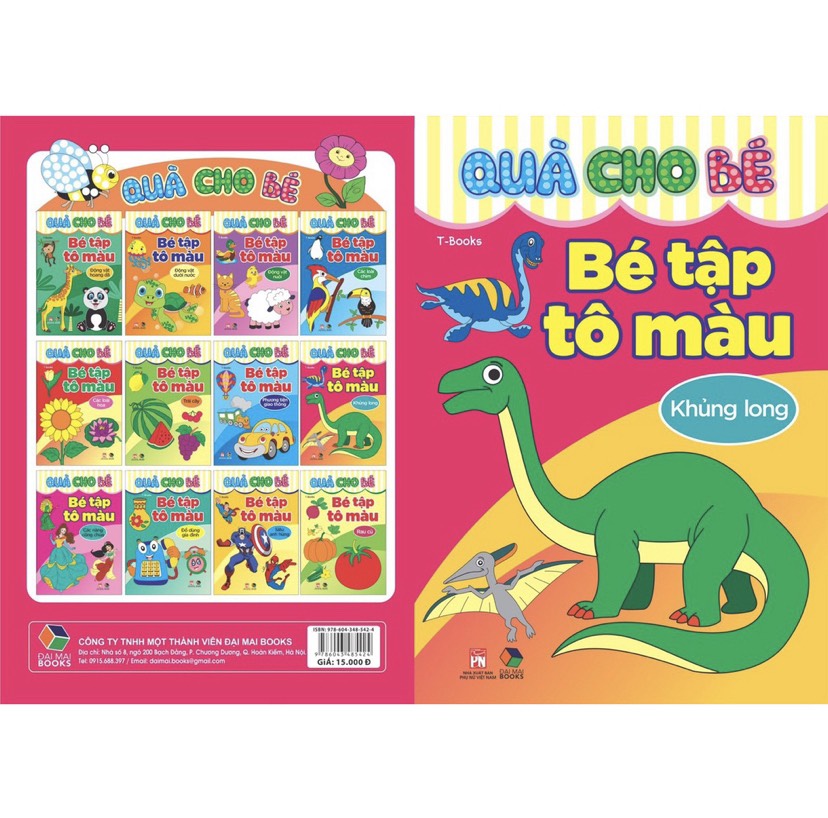 Quà cho bé - bé tập tô màu - khủng long
