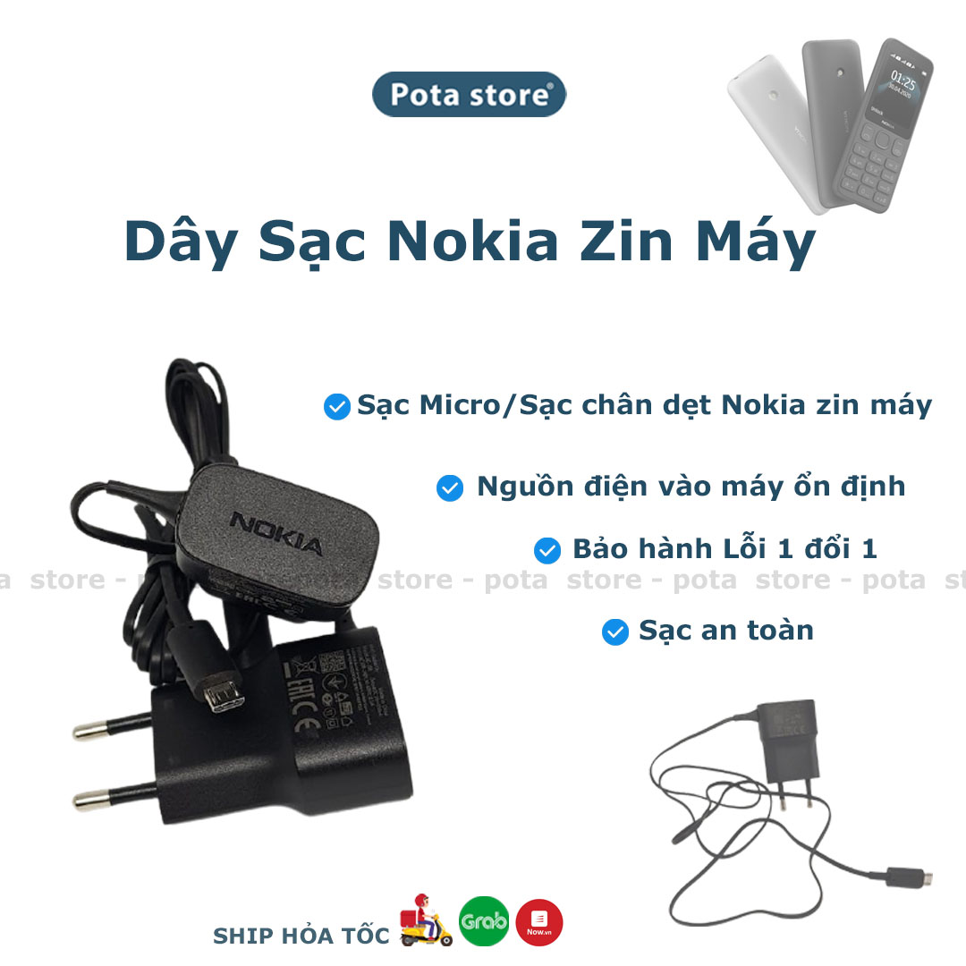 Sạc Nokia Micro USB / Sạc chân dẹt zin chính hãng
