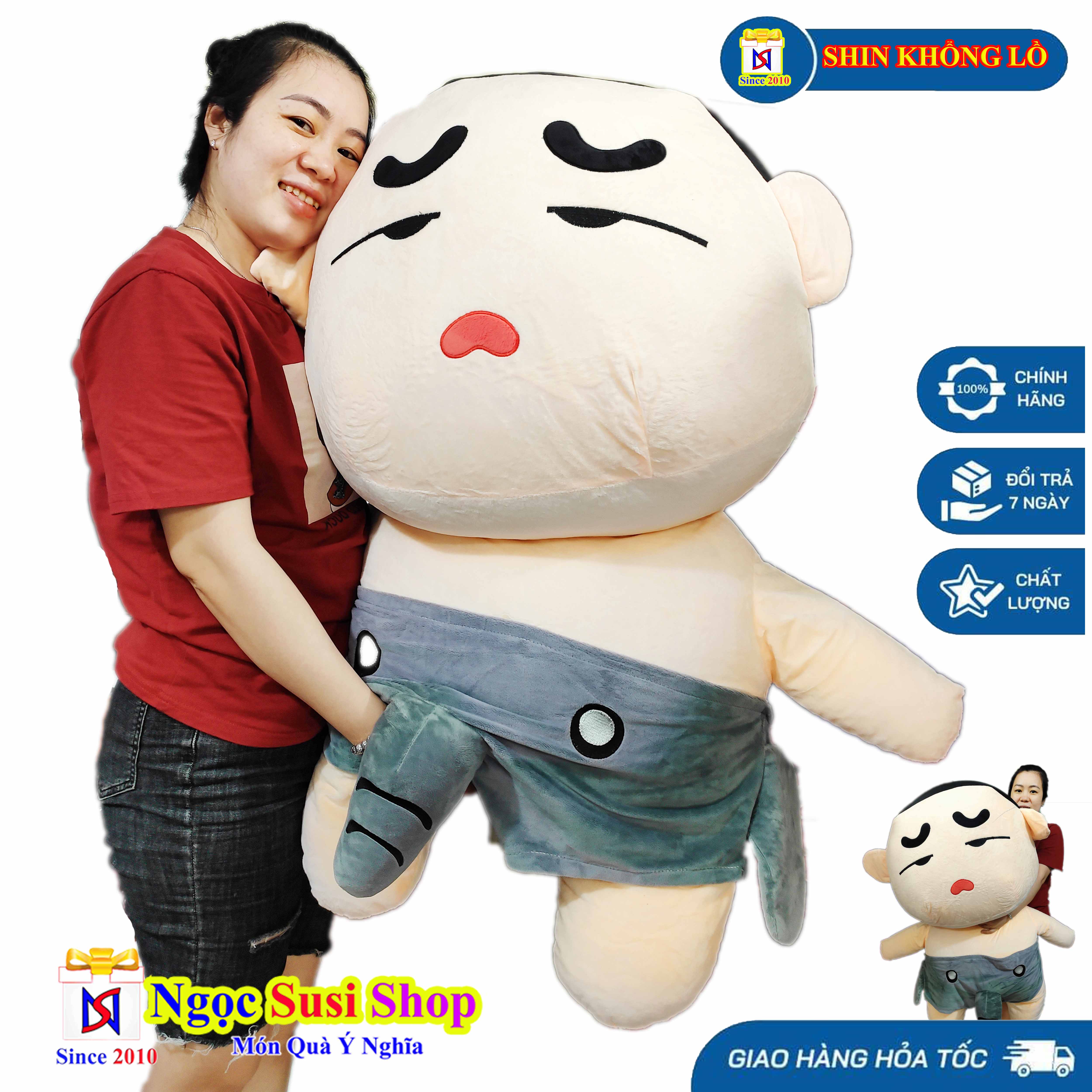 Gấu bông shin cậu bé bút chì khổng lồ mặc quần voi - mua chọn size