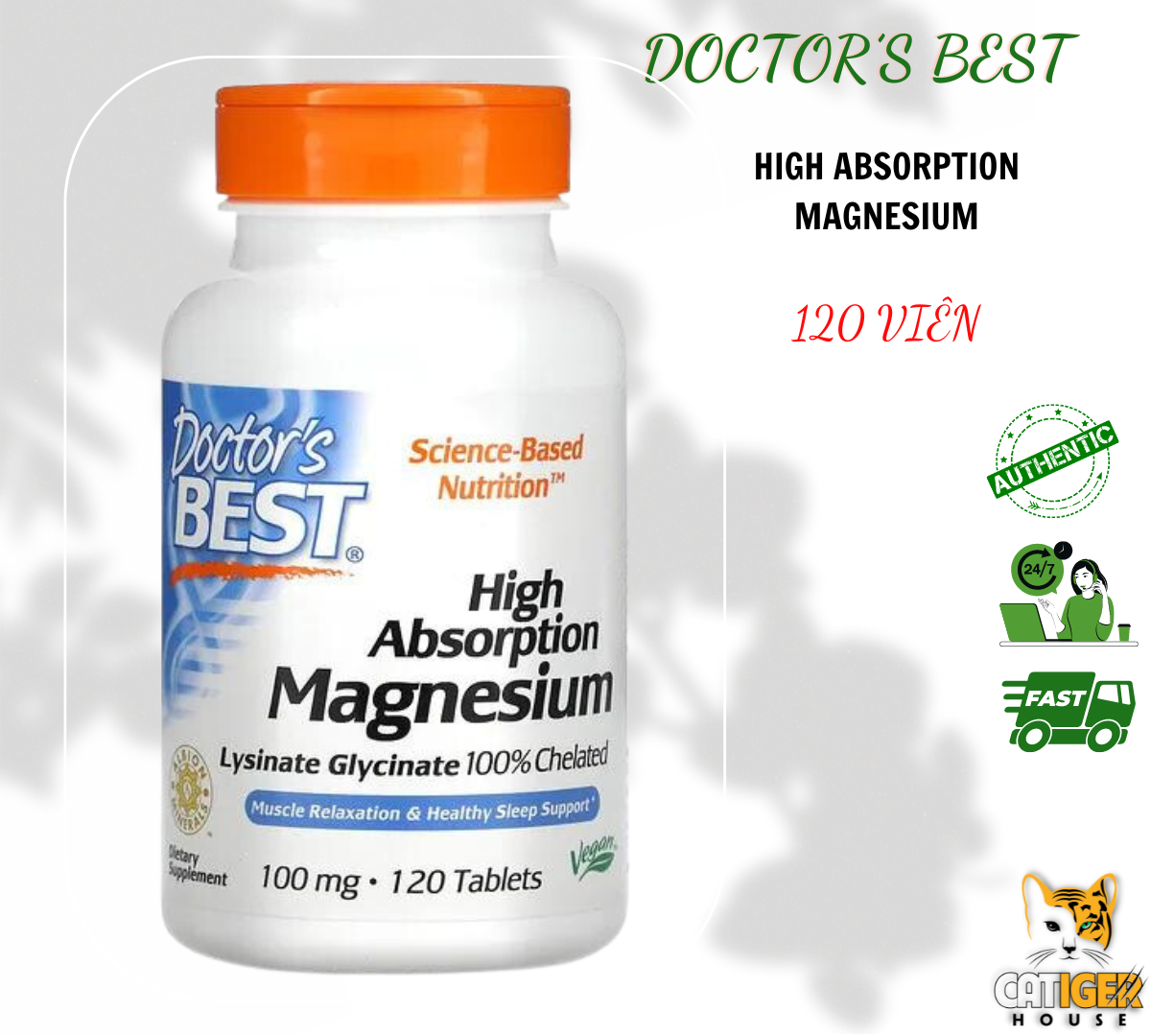 Doctor s Best High Absorption Magnesium 100mg - Viên uống bổ sung magie