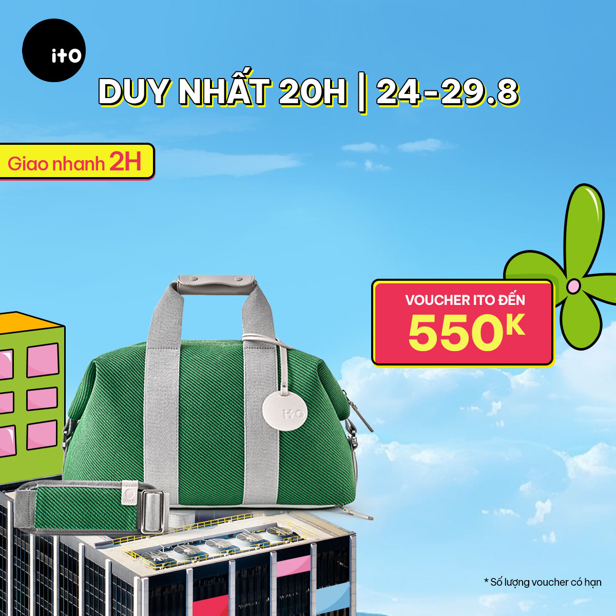 Túi du lịch ITO Chanterelle Duffle 20L 2 màu Ultralight
