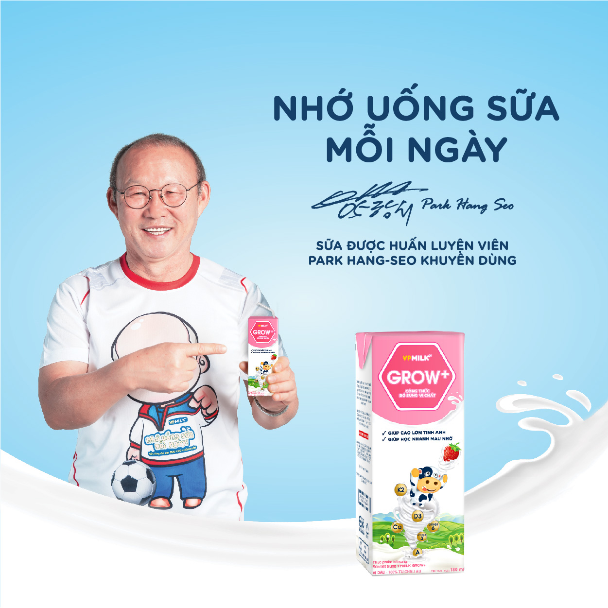 [Thùng 48 Hộp 180ml] Sữa Tiệt Trùng VPMilk Grow+ Vị Dâu (Ảnh 1)