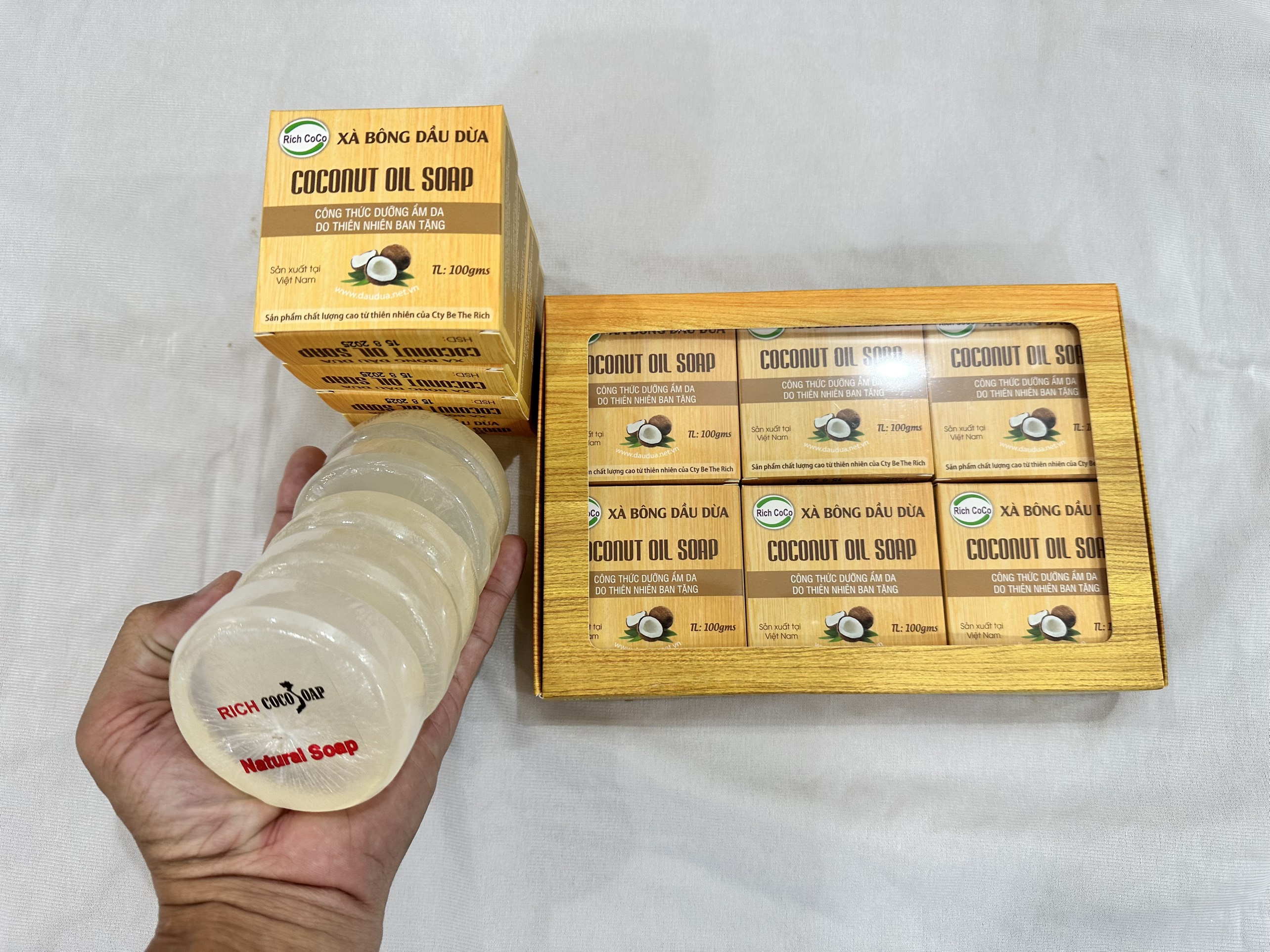 Combo hộp 6 xà bông dầu dừa - xà phòng thiên nhiên - xà phòng sinh dược - xà phòng tắm handmade – coconut oil soap - rich coco soap