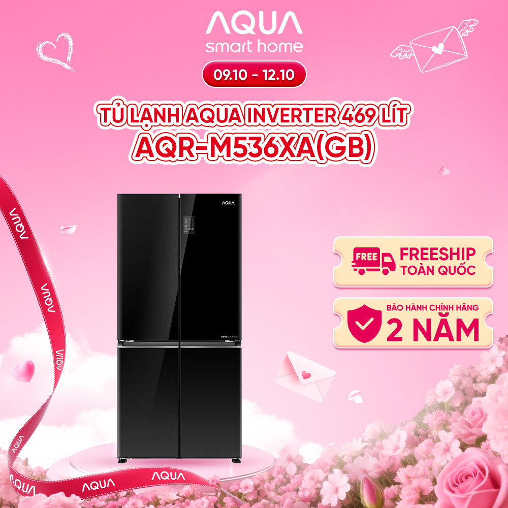 Tủ lạnh Aqua Inverter 469 lít Multi Door AQR-M536XA(GB) - Freeship toàn quốc - Bảo hành 2 năm