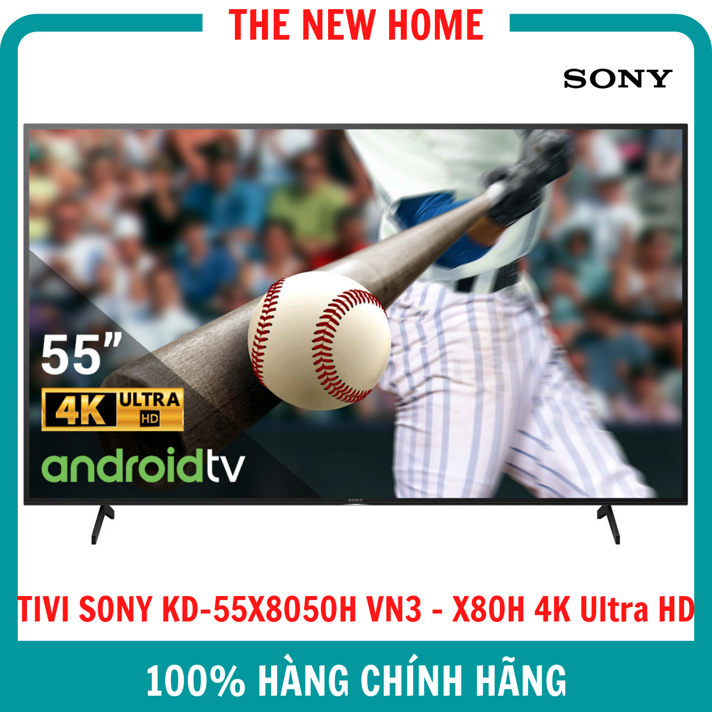 Tivi sony kd-55x8050h vn3 - x80h 4k ultra hd dải tần nhạy sáng cao smart tv - hàng chính hãng
