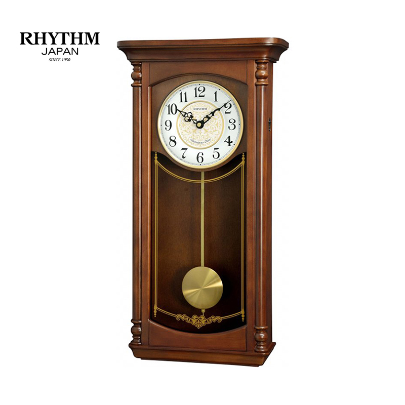 Đồng hồ treo tường nhật bản rhythm cmj581nr06 ,kt 28.5 x 54.5 x 11.0cm, 2.89kg, vỏ gỗ, dùng pin