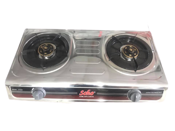 Bếp gas đôi inox Soho 375SNL đồng thau nguyên chất, lửa xanh Bát ngát
