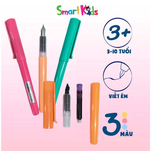 01 bút máy luyện chữ đẹp smart kids sk-fp1003 - kèm ống mực màu tím