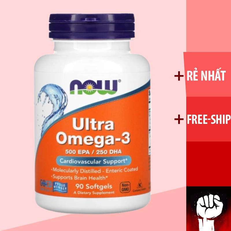 Ultra Omega 3 | Dầu Cá Now Ultra Omega 3 [90 - 180 Viên] - Vitamin Bổ Mắt Sáng Mắt - Hàng Mỹ - Muscle Fitness