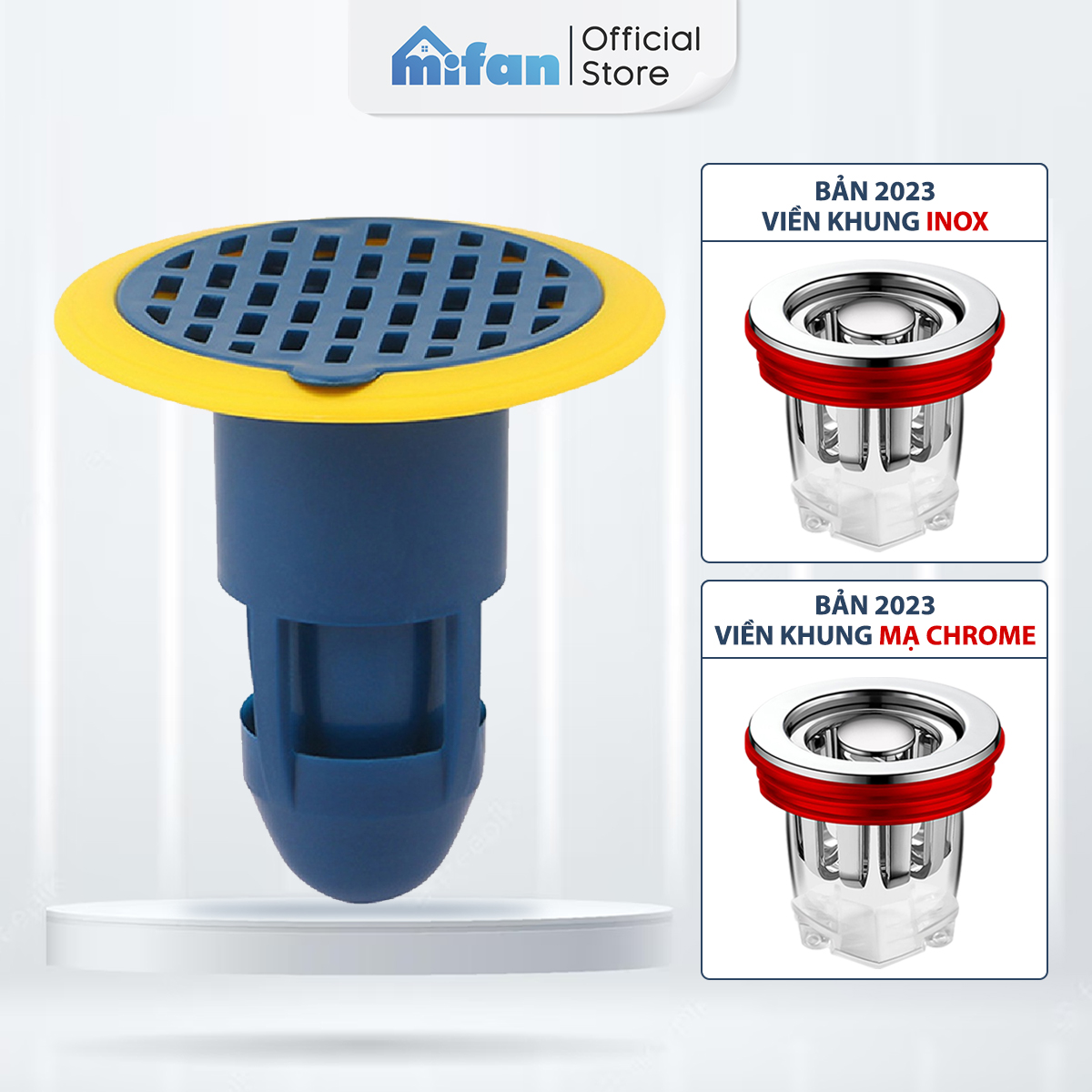 Bộ Nắp Ga Thoát Sàn Ngăn Mùi Hôi Cống Cao Cấp MIFAN Model 2021 - Phễu thoát sàn chống hôi, Chặn côn trùng lỗ thoát nước - Mẫu Mới 2021