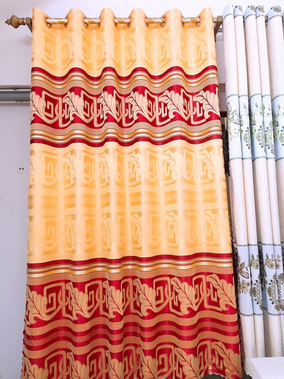 Rèm màn cửa may sẵn kích thước 200x270 cm vải gấm họa tiết cao cấp đã có Khoen Ore (Nhận may theo kích thước yêu cầu)