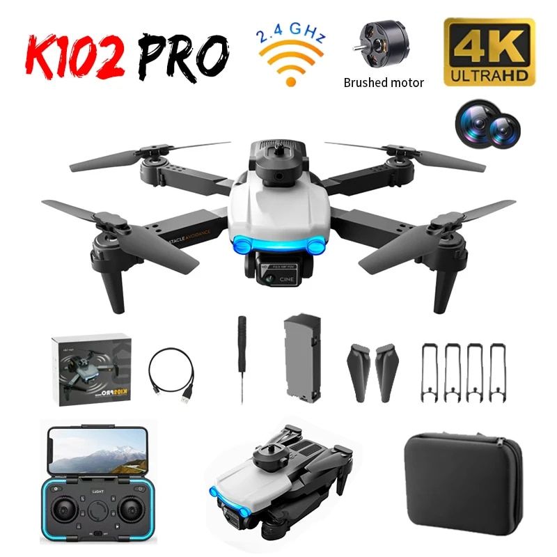 Flycam K102 PRO Drone 4K HD Camera Kép Cảm Biến Vượt Chướng Ngại Vật Với