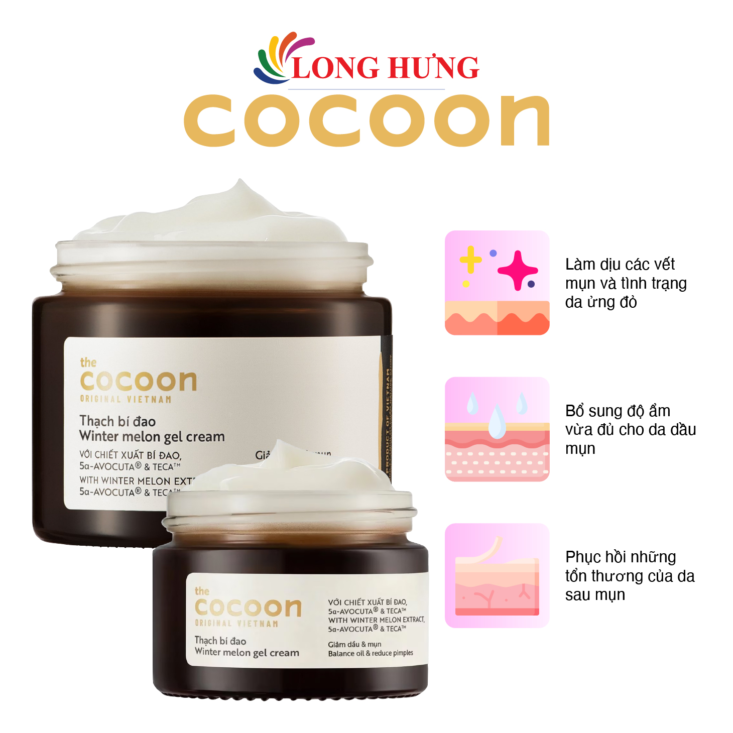 Thạch bí đao Cocoon giúp giảm dầu và giảm mụn 30ml 100ml